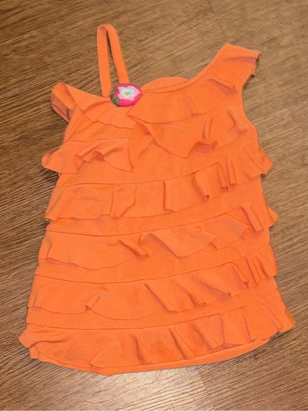 Gymboree Orange Ruffle One-Shoulder Tank